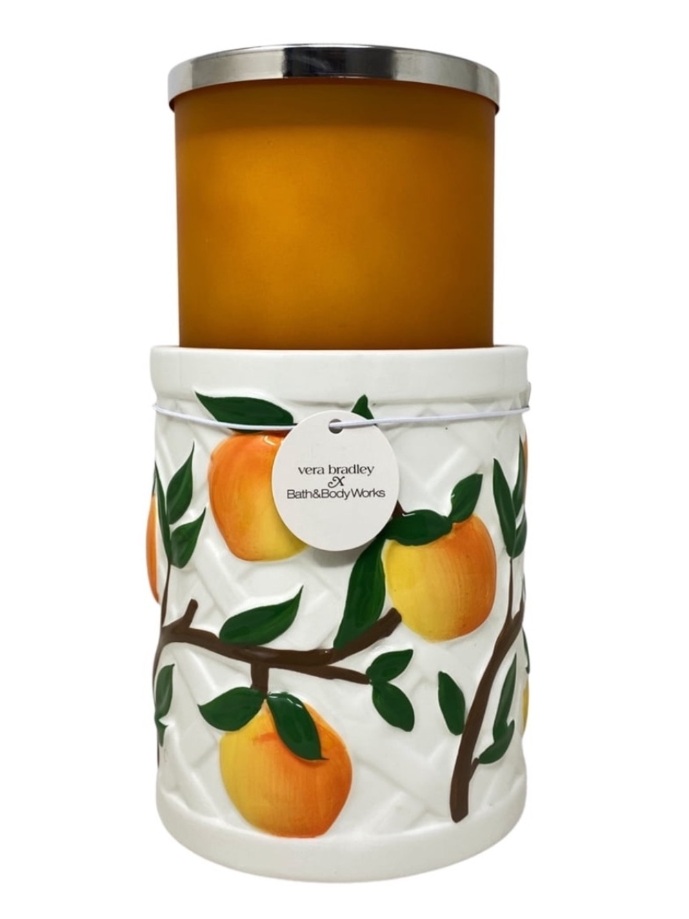 (2026) Vera Bradley Collaboration Peach Pedestal 3 wick candle holder